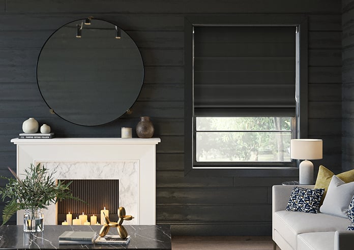 Ultra Luxe Velvet, Black - Motorised Roman Blind - Image 3